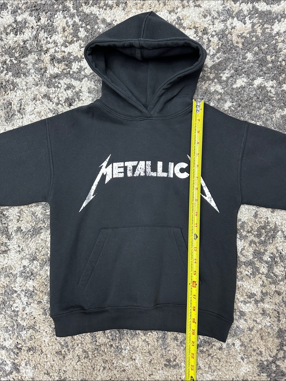 Zara Metallica Black Logo Hoodie Kid’s sz. 8-9 - Picture 6 of 7